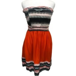 Silence + Noise Strapless Smocked Boho Sundress Size Medium